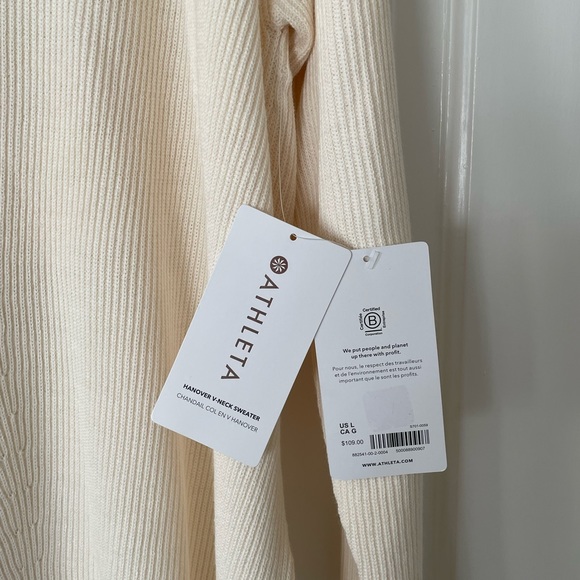 Athleta Hanover V-Neck Sweater Ivory / Cream - Picture 8 of 10